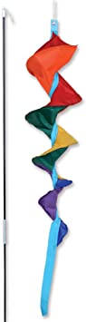 Premier Kites SoundWinds Small Fusilli Spinning Recumbent Bike Windsock - Rainbow