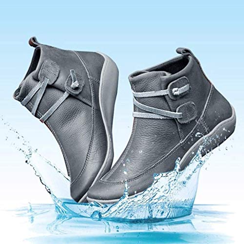 ⭐ Futurelove ⭐ 2019 New Women's Arch Support Boots with Side Zipper Ankle Boots Leather Comfortable Damping Shoes Platform Wedge Booties