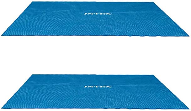 Intex 9 x 18 Foot Rectangular Solar Frame Set Swimming Pool Cover (2 Pack)