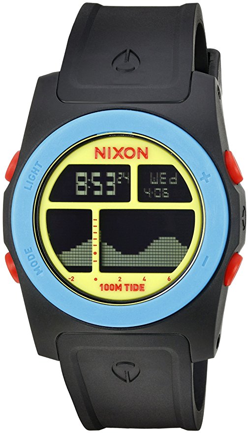 Nixon Men's 'Rhythm' Quartz Plastic and Polyurethane Watch, Color:Black (Model: A3851935-00)