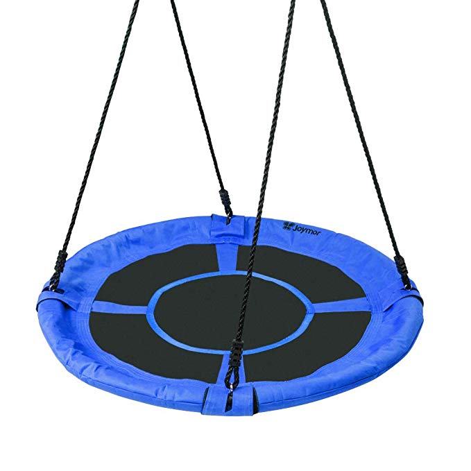 JOYMOR 24 Inch Diameter Round Oxford Detachable Swing with Adjustable Tree Rope,Great for Tree, Swing Set, Backyard, Playground, Playroom(Blue)