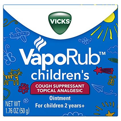 Vicks Vaporub Childrens Soothing Chest Rub Cough Suppressant Ointment, 1.76 Oz