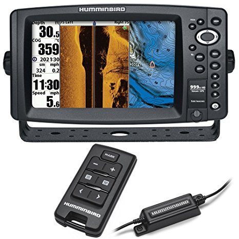 Humminbird 999ci HD SI Combo w/AS RCI Remote (8" Display GPS Chartplotter, Ethernet, 8000 watts, Dual Card Reader, 360 imaging)