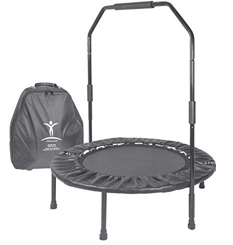 Cellerciser TRI-FOLD Rebounder Kit - Includes Stabilizing Bar and Wheeled Carrying Case