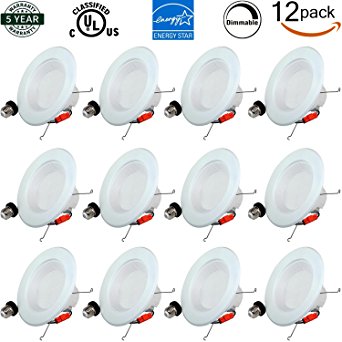 Hykolity 6 Inch 13W LED Recessed Lighting Dimmable 100W Replacement 1100LM 3000K Warm White LED Downlight Energy Star UL Listed LED Retrofit Can Lights Ceiling Light Fixture 12 Pack
