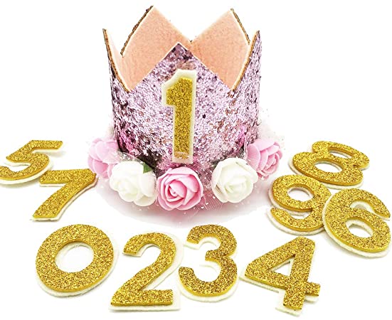 Rimobul My Girl Pet's Fancy Crown Birthday Hat with 0-9 Numbers