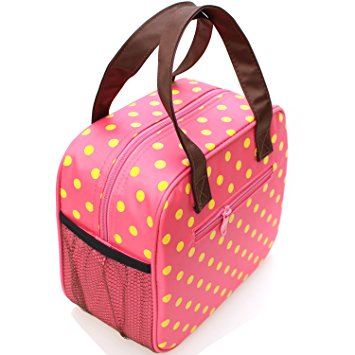 Insulated Lunch Bag Modern and Pretty Lunch Tote Bag (Pink)
