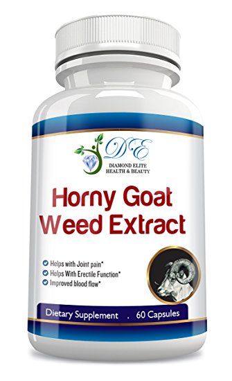 Diamond Elite’s Extra Strength Horny Goat Weed Extract - ENHANCE LIBIDO, SEX DRIVE & ERECTILE FUNCITION - BOOST YOUR ENERGY - NATURAL BLEND OF HERBS - 100% MONEY BACK GUARANTEE!