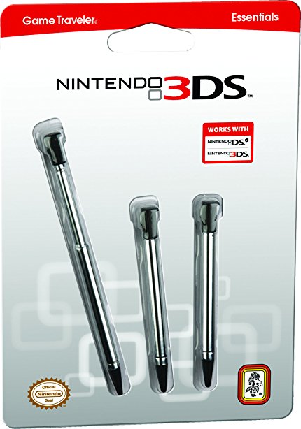 Nintendo 3DS Extendable Stylus, 3 Pack - Silver