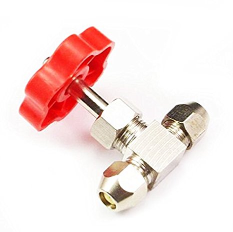 Preamer Tube OD 6mm Nickel-Plated Brass Plug Needle Valve , Pack of 2