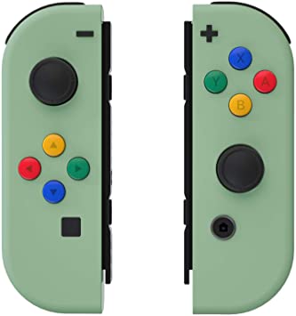 eXtremeRate Soft Touch Matcha Green Joycon Handheld Controller Housing with ABXY Direction Buttons, DIY Replacement Shell Case for Nintendo Switch Joy-Con – Console Shell NOT Included