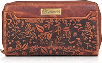 RFID Soft Flexible Leather Wallet for Women-Credit Card Slots, Mobile case Coin Purse with ID Window - Handmade by VALENCHI