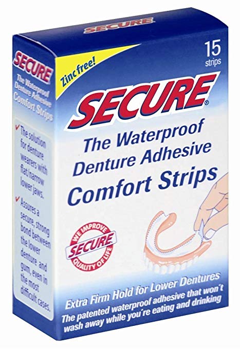 SECURE Denture Adhesive Strips 15's