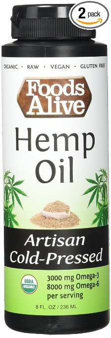 Foods Alive Hemp Seed Oil, Artisan Cold-Pressed, Organic, 8oz (Pack of 2)