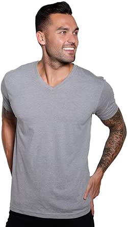 INTO THE AM Premium V Neck T Shirts for Men - Modern Fitted Tees S - 2XL Vneck Undershirts