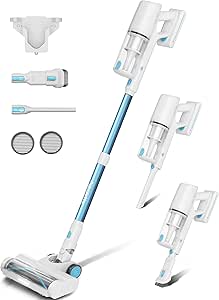 FABULETTA Cordless Vacuum Cleaner with Max 40kpa Powerful Suction, 500W Brushless Motor, 3 Suction Modes, Max 50 mins Runtime Lightweight Handheld Stick Vacuum for Home, Hard Floor, Carpet