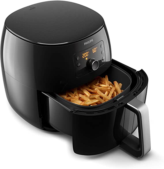 Philips HD9762 / 90 Airfryer XXL - the original (2225 W, hot air fryer, for 4-5 people, 1400g, digital display) black