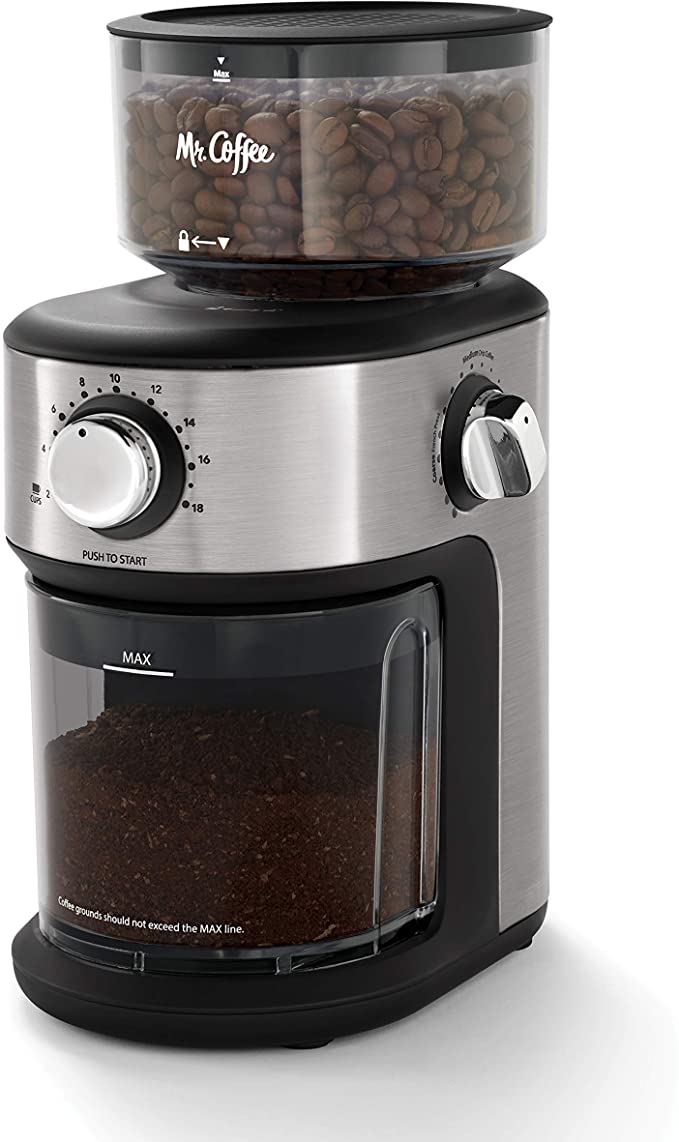 Mr. Coffee BVMC-BMG25 Cafe Grind 18 Cup Automatic Burr Grinder, Stainless Steel