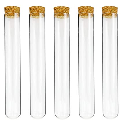 110ml Clear Glass Test Tubes with Cork Stoppers, 30×200mm, Pack of 12 by DEPEPE