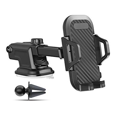 VICSEED 3 in 1 Car Phone Holder for Windshield, Universal Car Dashboard Phone Mount, Air Vent Car Phone Mount, Compatible iPhone X 8 7 6s 6 Plus, Samsung Galaxy S9 Plus S8 S7 S6 Note 8, LG etc.