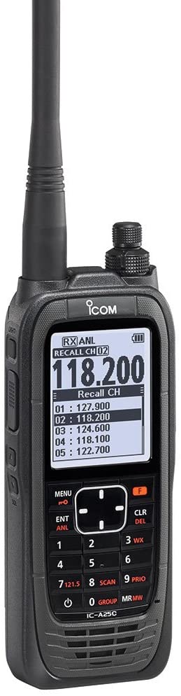 ICOM A25C Handheld Airband Radio - Communication Channels Only