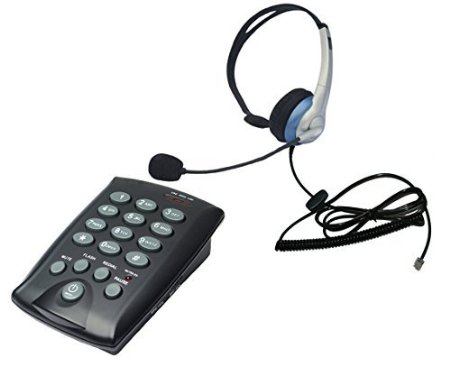 Voistek Call Center Dialpad Headset Telephone with Tone Dial Keypad and Mute Redial Flash Button   Mono Headset with Noise Cancelling (K10CHT800)