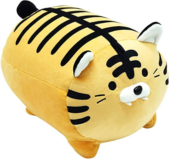 Cute Plush Tiger Doll Stuffed Fluffy Tiger Plush Toy Soft Animal Plush Pillow for Kids (Brown Tiger, 13.7")