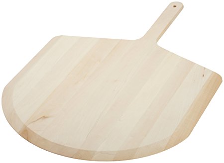 Kitchen Supply 16-Inch Basswood Pizza Peel with Curved End