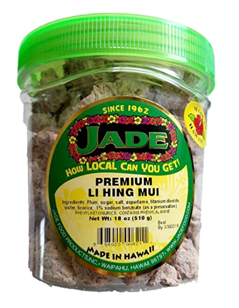 Jade Premium Li Hing Mui (Dried Plum) Large 18 oz Jar