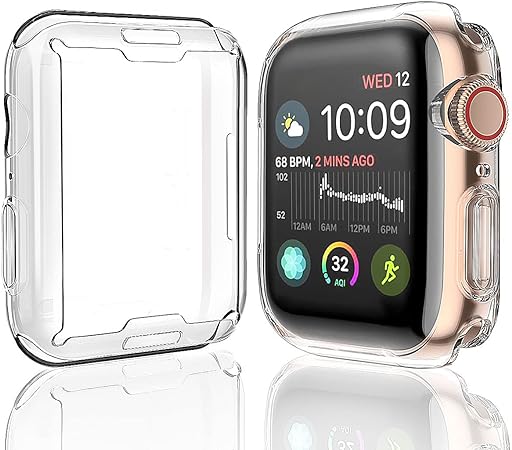 [2-Pack] Julk 41mm Case for Apple Watch Series 8 Series 7 Screen Protector, Overall Protective Case TPU HD Ultra-Thin Cover for iWatch, Transparent