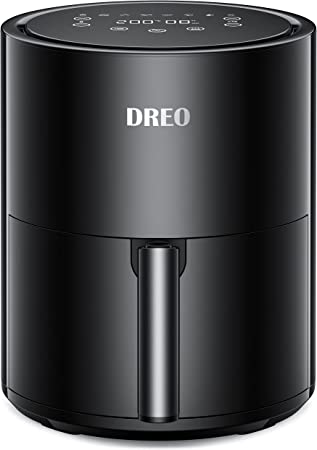 Dreo 4L Heißluftfritteuse, 9 Programmemit Digitalem LED-Touchscreen, Vorheiz&Schüttelfunktion, Timer&Temperaturkontrolle, 1500W AirFryer Friteuse Heissluftfritteuse ohne Öl, Schwarz