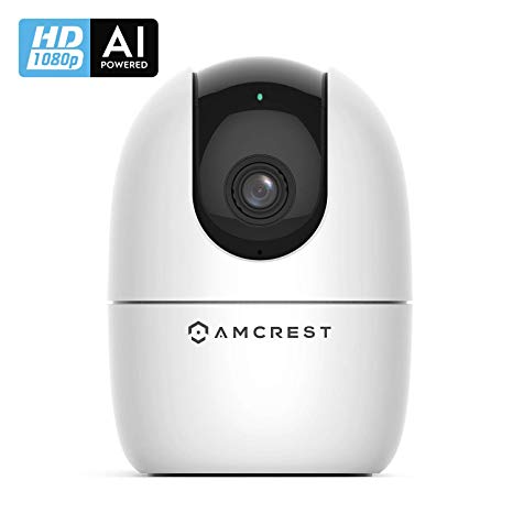 Amcrest SmartHome AI Human Detection WiFi Camera, Indoor Pan/Tilt Wireless IP Camera, Baby Monitor Mode, Auto-Tracking, Home Security Camera with Night Vision, Two-Way Audio, Nanny Cam ASH21-W (White)