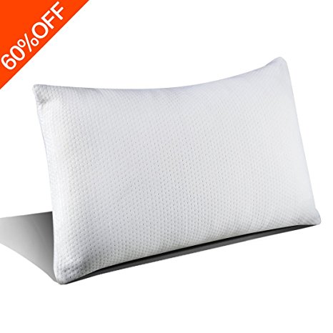 Hypoallergenic Shredded Memory Foam Pillow -Premium Adjustable Loft with Washable pillows Cover