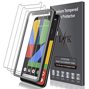 LK [3 Pack] Google Pixel 4 XL Screen Protector, [Tempered Glass][Case Friendly] Double Defence [Full Coverage] with Lifetime Replacement Warranty