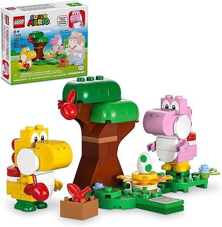 LEGO Super Mario Yoshis’ Egg-cellent Forest Expansion Set, Super Mario Collectible Toy for Kids, 2 Brick-Built Characters, Gift for Girls, Boys and Gamers Ages 6 and Up, 71428