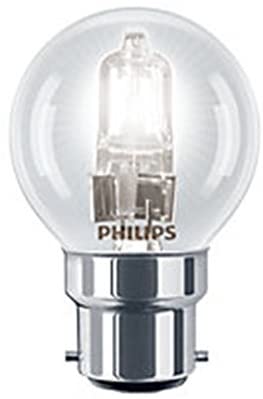 5 x Philips Eco Halogen 28W = 35 Watt BC B22 Bayonet Cap Halogen Golf Ball Mini Globe Round Lamps Light Bulbs Dimmable