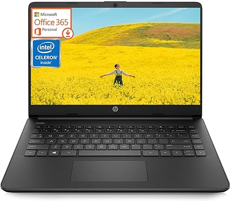 HP 2023 Newest 14" Thin and Light Laptop for Student and Business, Intel Celeron N4120, 12H Long Battery, 16GB RAM, 320GB Storage (64GB eMMC 256GB Micro SD), UHD Graphics, Jet Black, Win 11 Home S