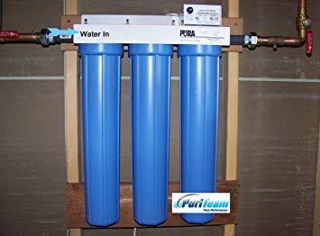 Pura Triple Housing Whole-House System with Sediment Filtration, 8 GPM