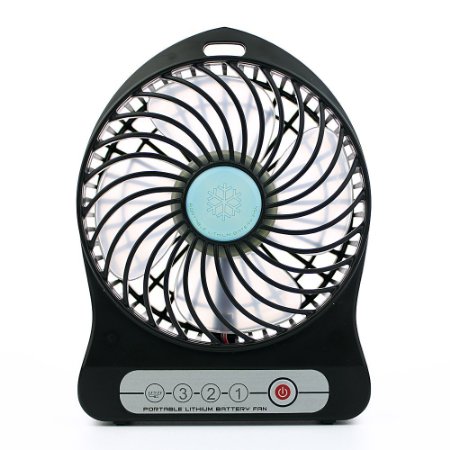 KooPower 3 Speed Adjustable USB Mini Desktop Fan Rechargeable Battery Operated Portable Fan PC Laptop Mac USB Cooler Cooling Fan Table For Office Home and Travel