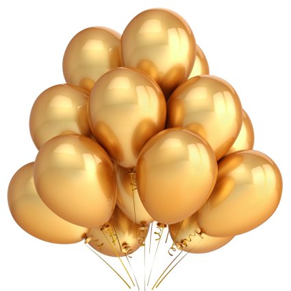 Home Kitty 100 Pack 12 Inches Gold Color Party Balloons
