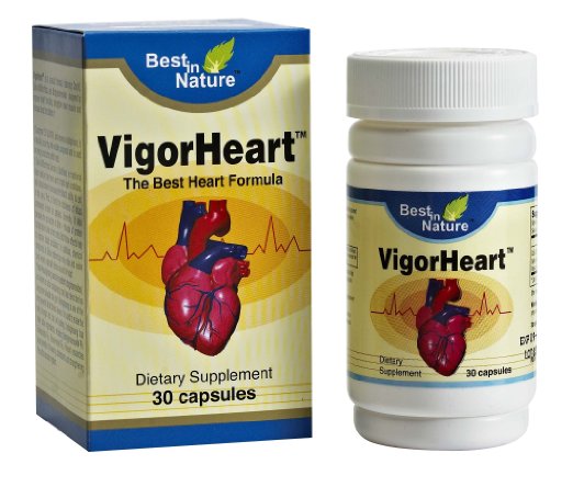 Vigorheart - Best Heart Formula - Us Patented Promotes Heart Health and Blood Circulation - Coq10 Salvia Miltiorrhiza Extract Panax Pseudoginseng - 30 Capsules - Best in Nature