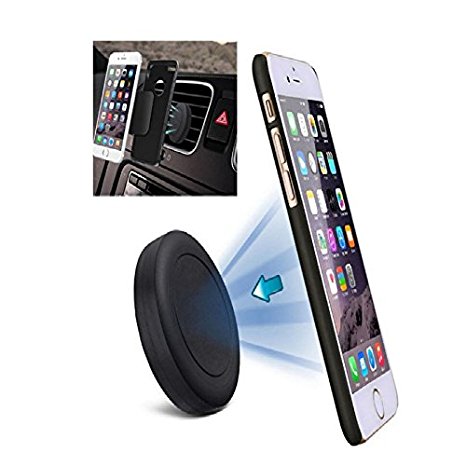 Moona Premium Universal Air Vent Magnetic Car Mount Holder with Fast Snap Technology for iPhone Galaxy and Nexus Cell Phone and Mini Tablet (Black)