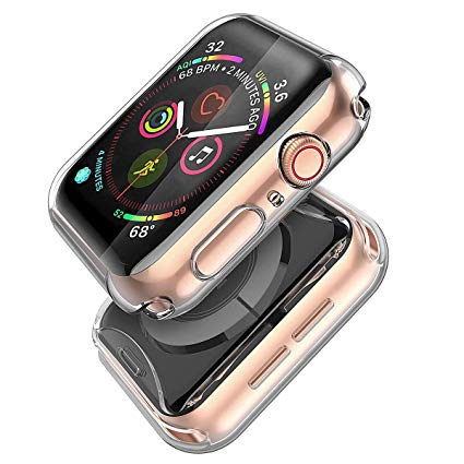 (2 Pack) Langboom Case for Apple Watch Series 4 40mm, Durable TPU Screen Protector, HD Clear Ultra-Slim Cover, Overall Protection Case Compatible with iwatch Series 4 40mm