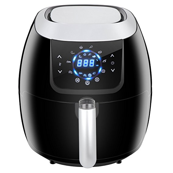 ZENY 5.8-Quarts 8-in-1 XL Electric Air Fryer Touch Screen Control 8 Presets W/Recipes