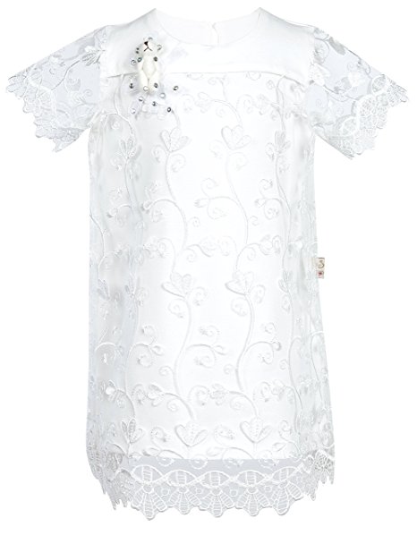 Lilax Baby Girl's Christening Baptism Simple Lace Dress