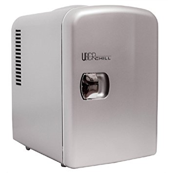 Uber Appliance UB-CH1 Uber Chill 6 can retro personal mini fridge for bedroom, office or dorm (Gun Metal (silver))