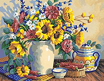 Dimensions Needlecrafts Paintworks Paint By Number, Sunflower Still Life