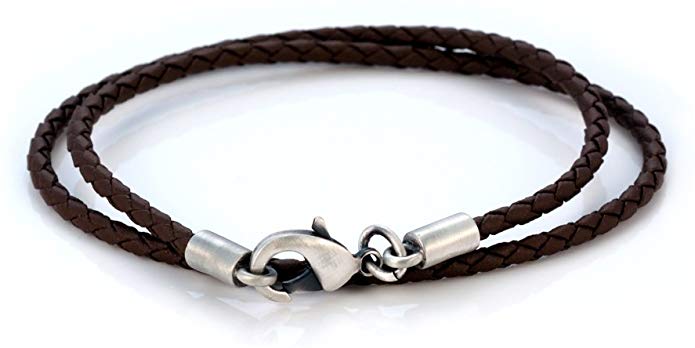 Bico 3mm (0.12 inch) Brown Braided Necklace (CL13 Brown)