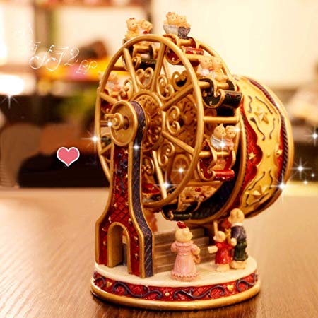 ASNOMY Personalized Rotating Ferris Wheel Music Box for Girls or Boys' Birthday, Music Box Melody Canon(Canon)