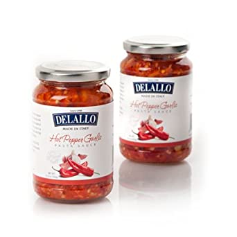 Delallo Hot Pepper Garlic Pasta Sauce 12.3 Oz (Pack of 2)